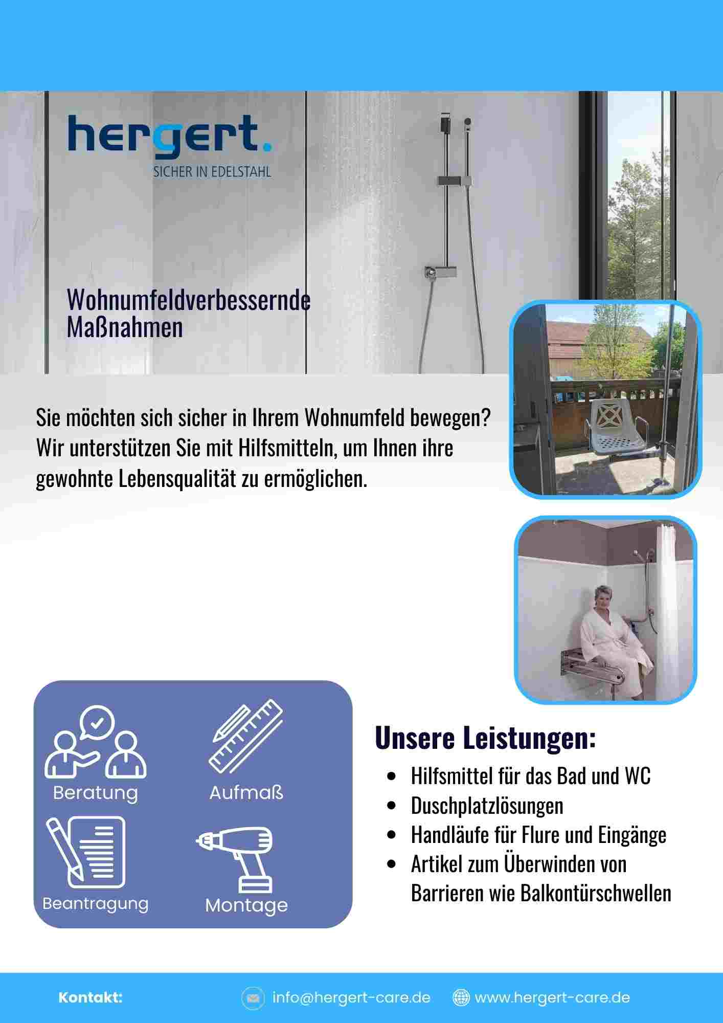 wohnumfeldverbessernde maßnahmen im badezimmer von hergert sicher in edelstahl